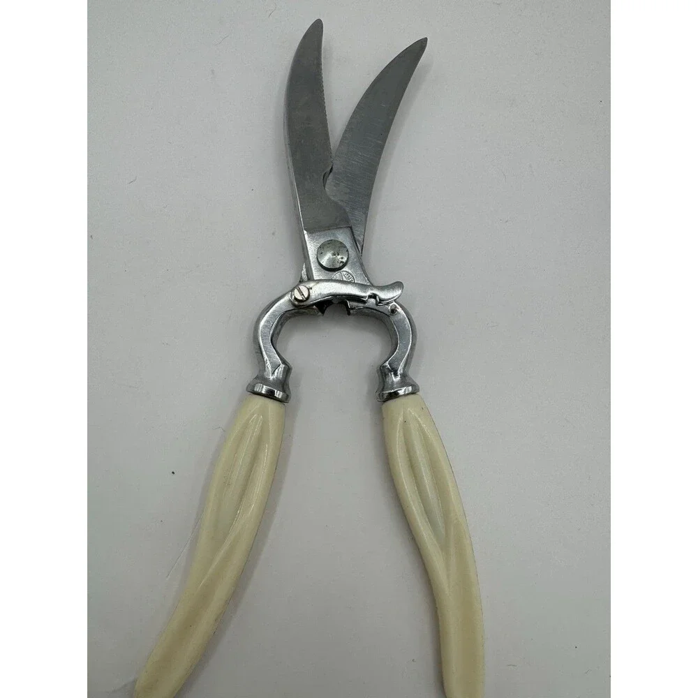 Poultry Shears Vintage Made In Italy Off White Handle